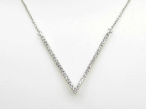 White Gold Diamond "V" Necklace