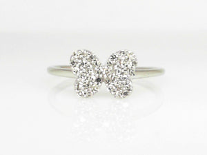 10K WG .20 CTW Pave Diamond Butterfly Ring