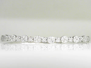 14k White Gold Diamond (1.46ct) Flex Bangle Bracelet