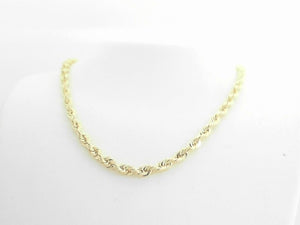 10k Yellow Gold 3mm Rope Chain 20"