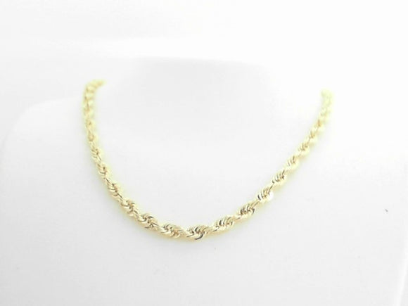 10k Yellow Gold 3mm Rope Chain 20