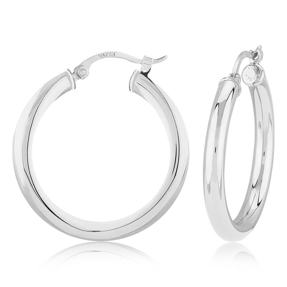 Sterling Silver 3mm x 25mm Loop Earrings