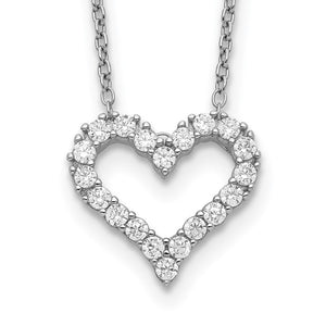 Sterling Silver CZ Heart Necklace