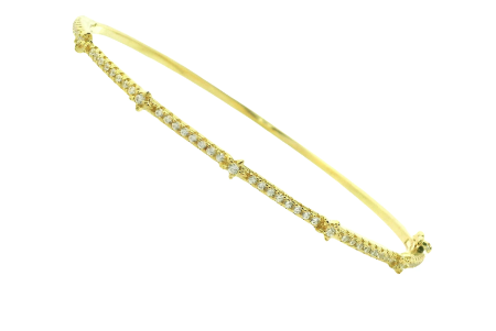 Gold Fill CZ Brilliant Cut Bangle Bracelet