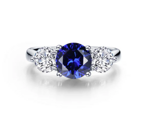 Lafonn Simulated Diamond/Lab-Grown Blue Sapphire Ring