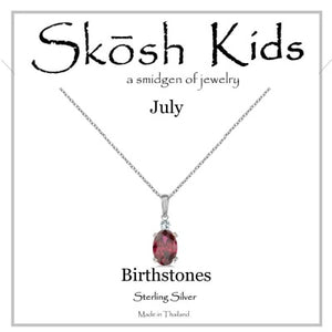 Skosh Kids Silver July Birthstone Necklace 14"