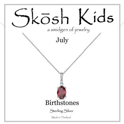 Skosh Kids Silver July Birthstone Necklace 14