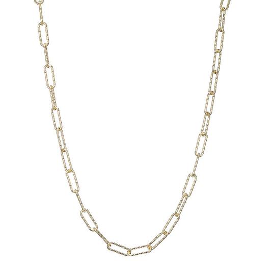 Charles Garnier Sterling Silver/Yellow Diamond Cut Paperclip Necklace