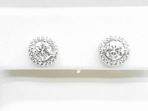 Sterling Silver Moissanite Cubic Zircona Stud Earrings