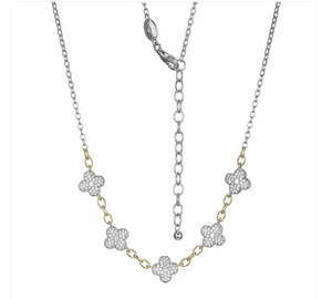 Charles Garnier Two-Tone Clover Station Necklace