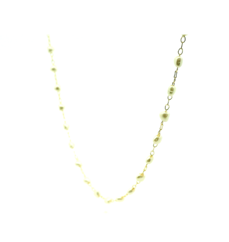 Gold Filled Pearl Chain Necklace