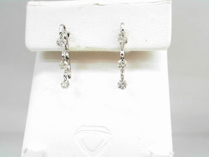 White Gold Shimmer Dangle Diamond Earrings