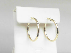 Yellow Gold Small Textured Hoops