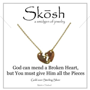 Skosh Gold Patched Heart Necklace