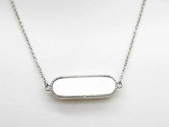 Sterling Silver Iridescent Bar Necklace