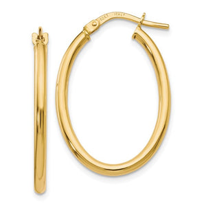 Yellow Gold Oval Hinged Hoop