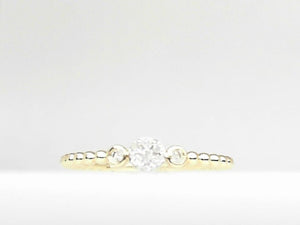 14k Yellow Gold Diamond 0.09ct Beaded Band