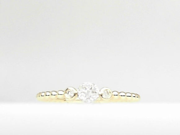 14k Yellow Gold Diamond 0.09ct Beaded Band