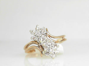 Yellow Gold Diamond Cluster Ring