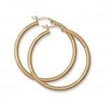 Sterling Silver/Gold Polished Hoop Earrings