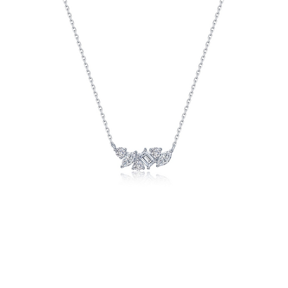 Lafonn Sterling Silver 0.75ct CZ Cluster Necklace 20