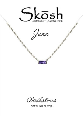 SKOSH JUNE BAGUETTE BIRTHSTONE NECKLACE