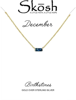 Skosh Gold Plate December Baguette Birthstone Necklace