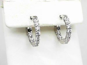 Sterling Silver CZ Inside-Out Hoops