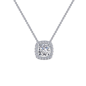 Lafonn Cushion-Cut Halo Necklace 18"