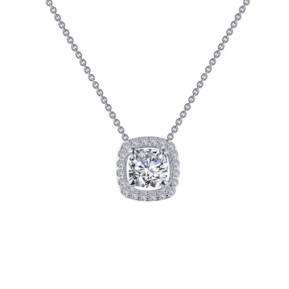 Lafonn Cushion-Cut Halo Necklace 18