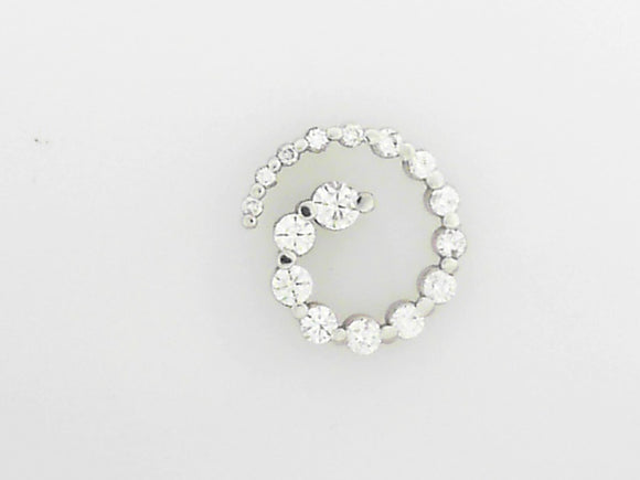 White Gold Round Diamond Swirl Necklace