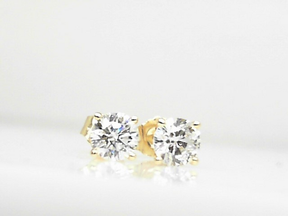 14k Yellow Gold Lab 0.76ct Diamond F-G SI Stud Earrings
