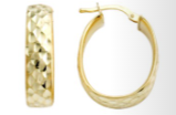 18k Yellow Gold Bonded over Sterling Silver Small D/C Hoop Earrings