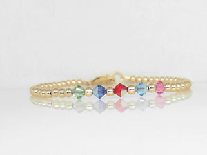 Vivi B "Alex" Gold Filled Customizable Birthstone Bracelet 7"