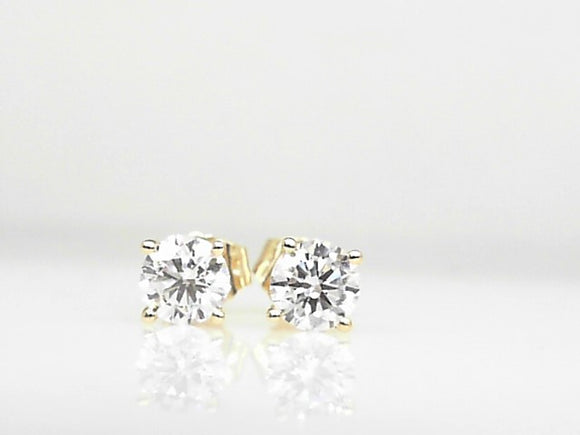 14k Yellow Gold Lab 0.76ct Diamond F-G SI Stud Earrings