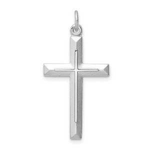 Sterling Silver Rhodium Plated Cross Pendant