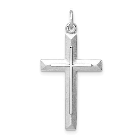 Sterling Silver Rhodium Plated Cross Pendant