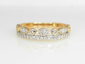 Yellow Gold Double Row Diamond Band