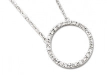 Sterling Silver Circle of Life CZ Circle Pendant Necklace