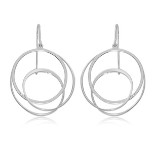 Sterling Silver Interlocking Loop De Loop Earrings