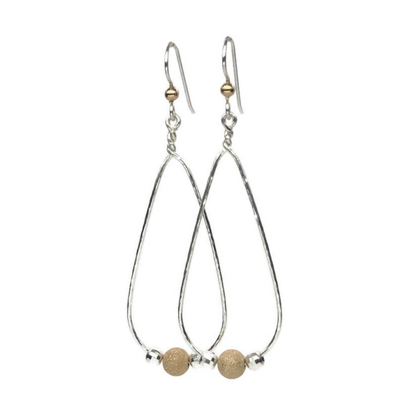 Earth Grace Sterling Silver Gold Plated Harmony Dangle Earrings