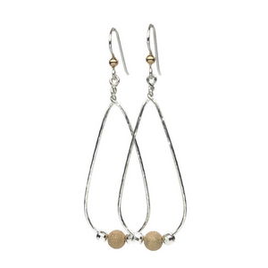 Earth Grace Sterling Silver Gold Plated Harmony Dangle Earrings