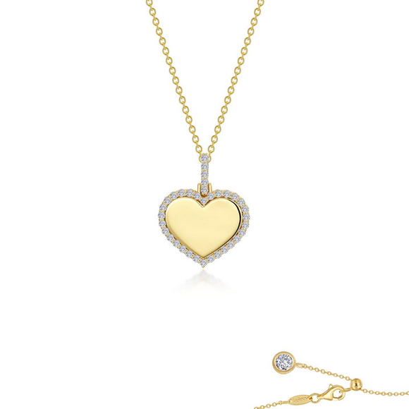 Lafonn Gold Tone Heart Adjustable Necklace