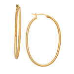 Sterling Silver/Gold Oval Hoop Earrings