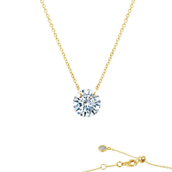 Lafonn Gold 2 CT Floating Simulated Diamond Solitaire Necklace