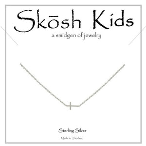 Skosh Kids Tiny Sideways Cross Necklace