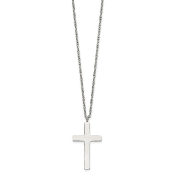 Stainless Steel Polished Cross Pendant and Cross Set 18