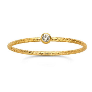 Gold Filled CZ Diamond Cut Stackable Ring