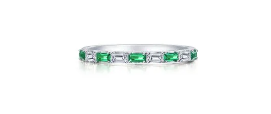 Lafonn Simulated Diamond/Emerald Baguette Stackable Band