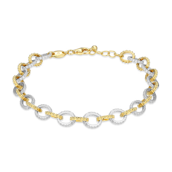 Charles Garnier Gold Plated CZ Oval Link Bracelet